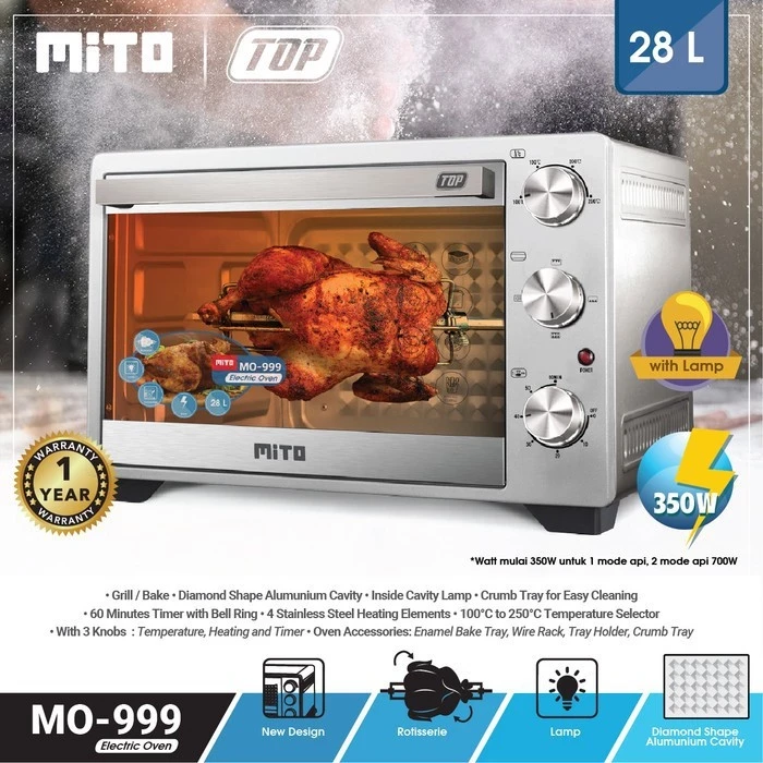OVEN MITO MO-999 TOP Electric Oven 28 Liter MO999 new color Mo 999