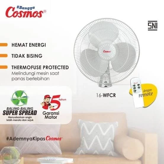 Kipas Angin Dinding Cosmos Remote Control 16WFCR 16 inch remot 16 WFCR