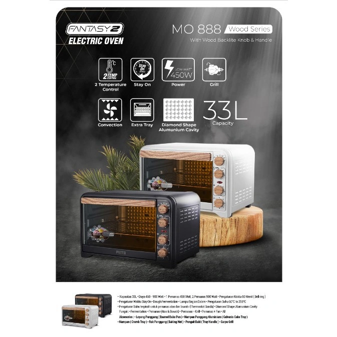 MITO OVEN MO 888 FANTASY 2 MITO MO-888 KAPASITAS 33 LITER wood MO888 NEW