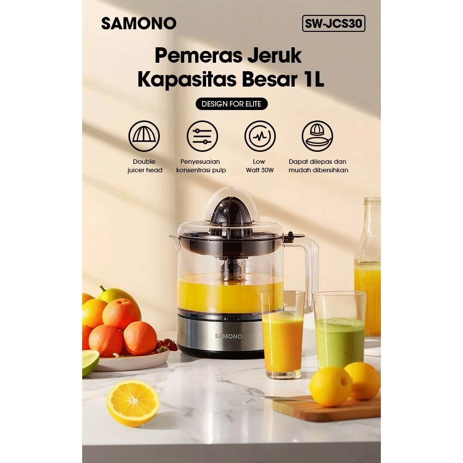 SAMONO Juicer Citrus juicer Press Pemeras Jeruk Elektrik Praktis 1 Liter SW-JCS30
