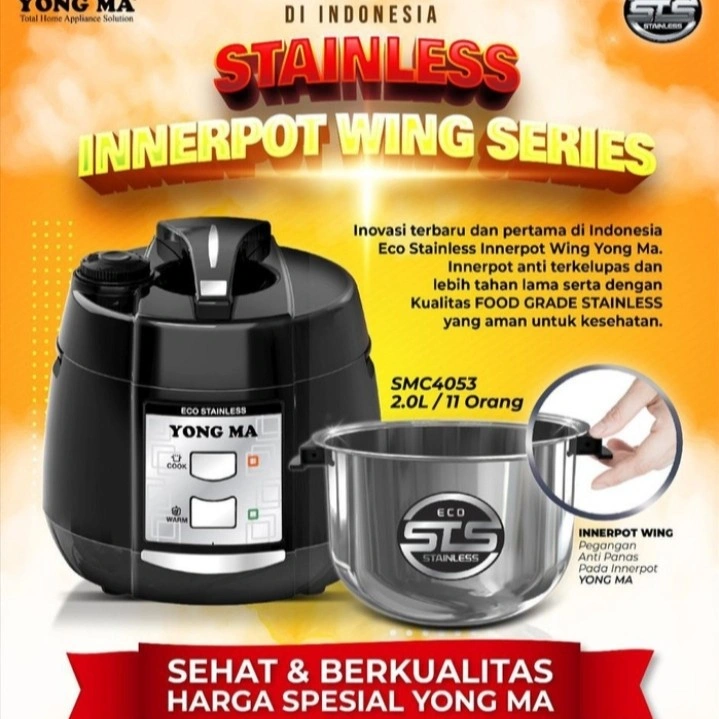 MAGIC COM YONGMA SMC4053 SMC 4053 INNER POT STAINLESS 2 LITER SMC7073 7073