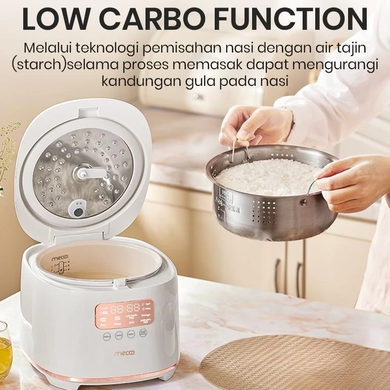 Magic com Mecoo Rice cooker Low Sugar Low Carbo Low Watt Mewah 1,8Liter