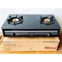 Rinnai Kompor Gas 2 Tungku Kaca  RI712G A(B) RI 712GA B RI712GA B W tempered glass