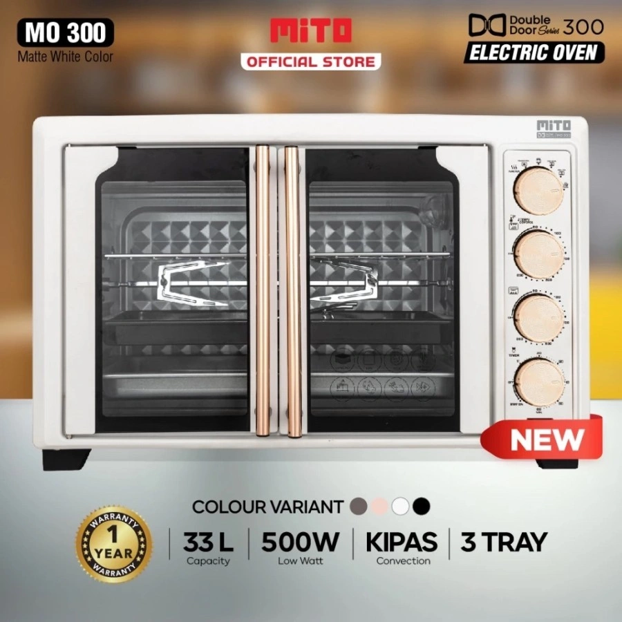 Oven Mito Electric MO300 Double Door 33L MO-300 Oven Listrik MO 300 Pemanggang Kue