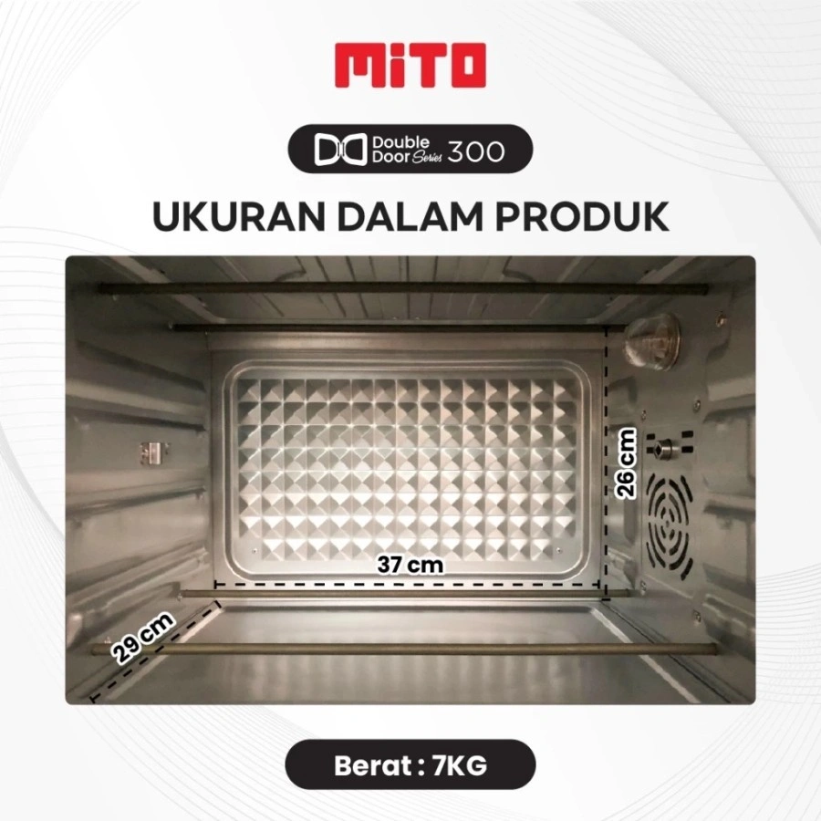 Oven Mito Electric MO300 Double Door 33L MO-300 Oven Listrik MO 300 Pemanggang Kue