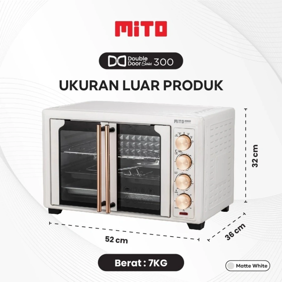 Oven Mito Electric MO300 Double Door 33L MO-300 Oven Listrik MO 300 Pemanggang Kue