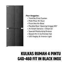 Kulkas 4 Pintu Side By Side INVERTER GEA G4D-460 INOX G4D 460 inverter SILVER