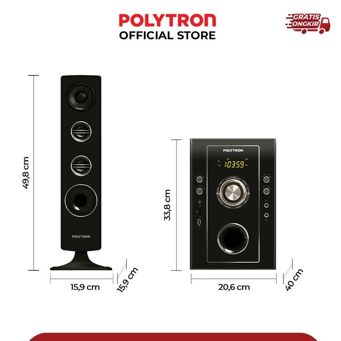 Speaker Multimedia Polytron PMA-9526 Bluetooth PMA9526 PMA 9526