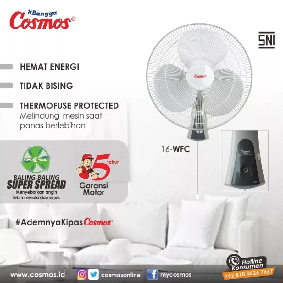 WALLFAN Cosmos 16 WFC 16WFC Kipas dinding Tembok PROMO GOJEK PONTIAK