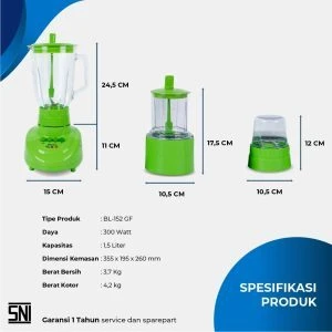 Blender Miyako BL-152GF 3in1 Glass / 152GFKaca 1,5Liter GOJEK KOTA PTK