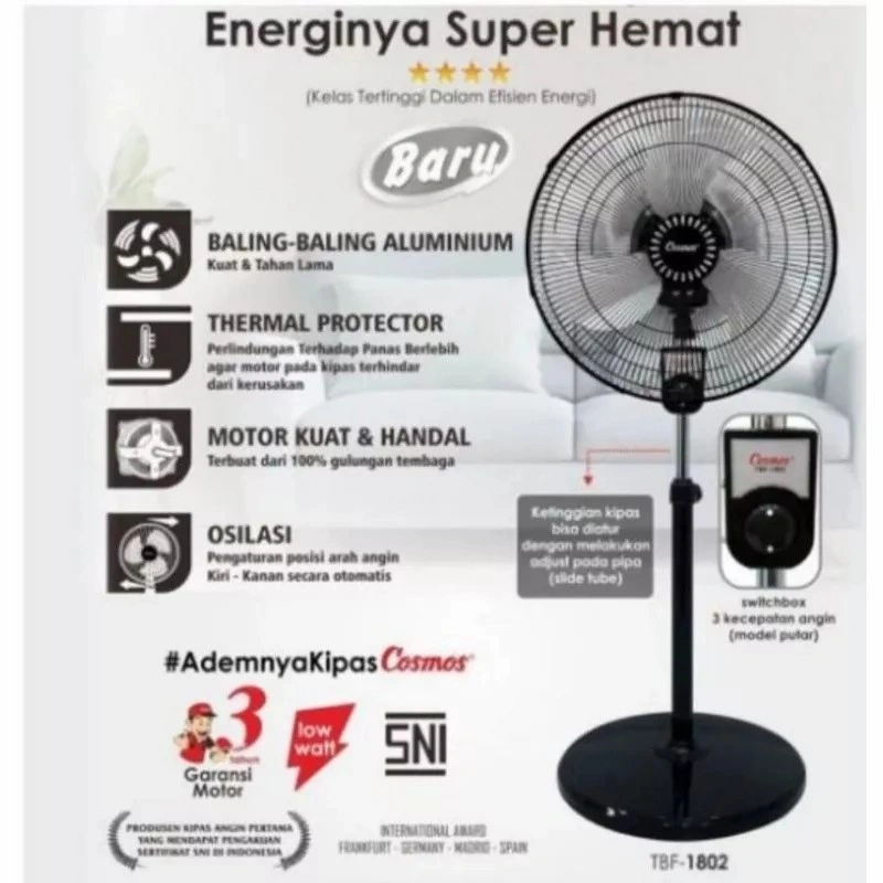Cosmos Industrial Fan TBF1802 18 INCH 18TIF / Kipas Angin Besi Cosmos 18inch