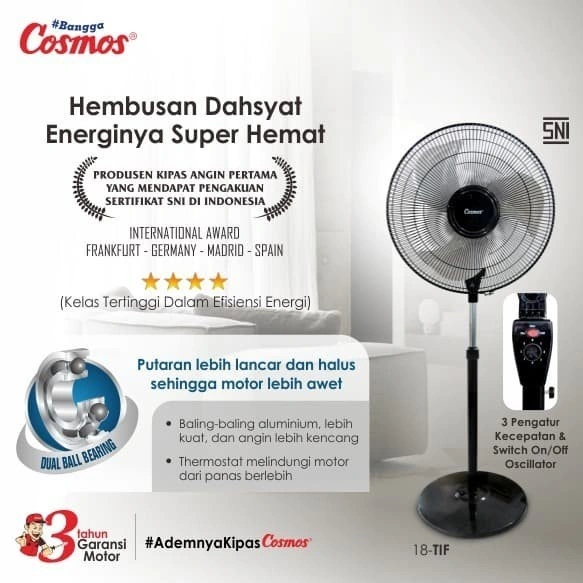 Cosmos Industrial Fan TBF1802 18 INCH 18TIF / Kipas Angin Besi Cosmos 18inch