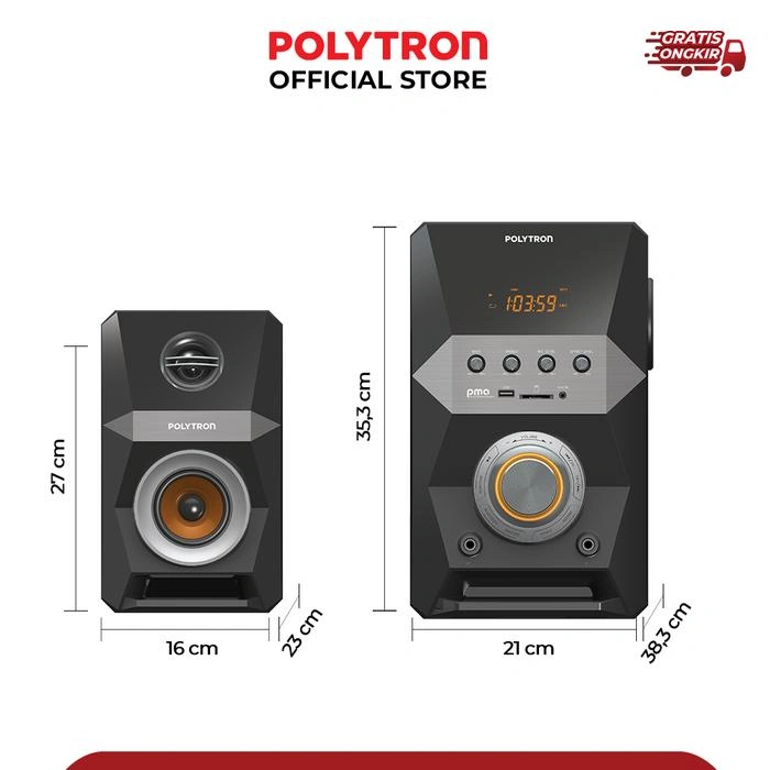 Speaker Multimedia Polytron PMA9522 Bluetooth PMA 9502 PMA9522 PMA 9522