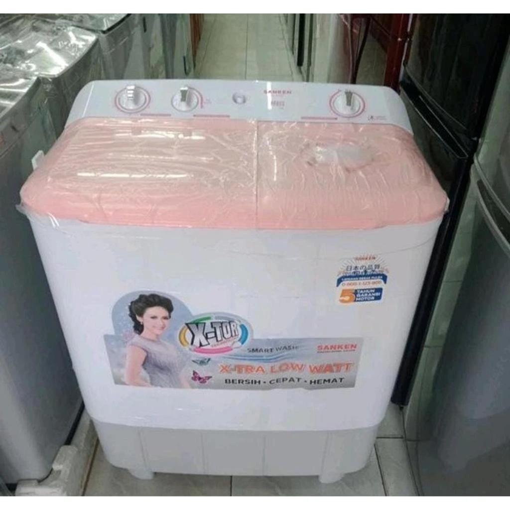 SANKEN MESIN CUCI  9KG TW-9110PK Mesin Cuci 2 Tabung 9110PK Garansi Resmi