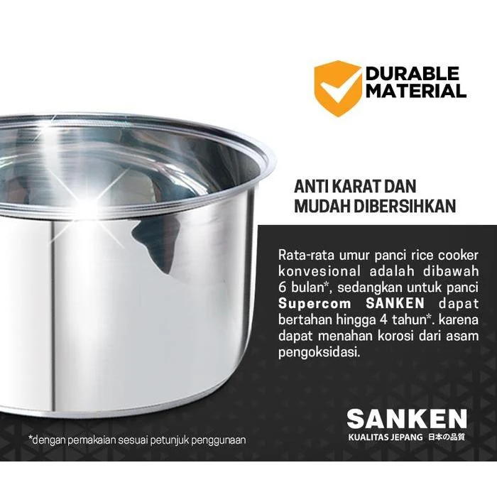 Sanken Rice Cooker 1Liter SJ-130 Hitam Magic Com SJ130
