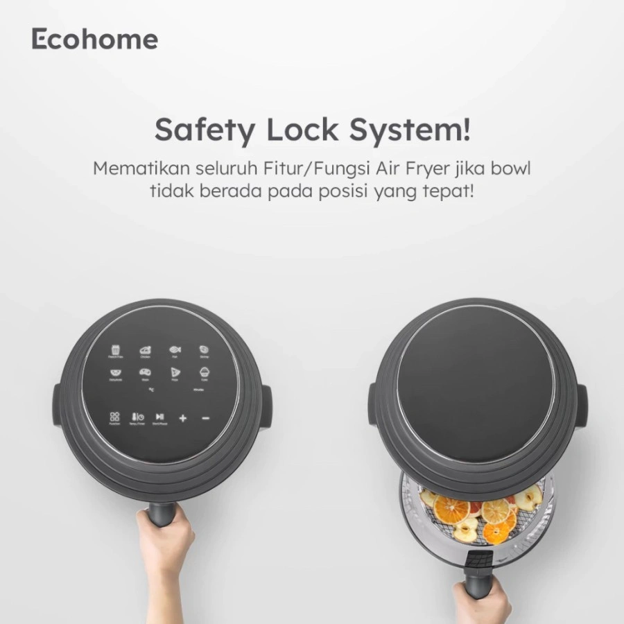 Air Fryer & Dehydrator ECOHOME 8 in 1 Function EAF-777 4.5L Capacity with Panoramic Glass 360° EAF 777