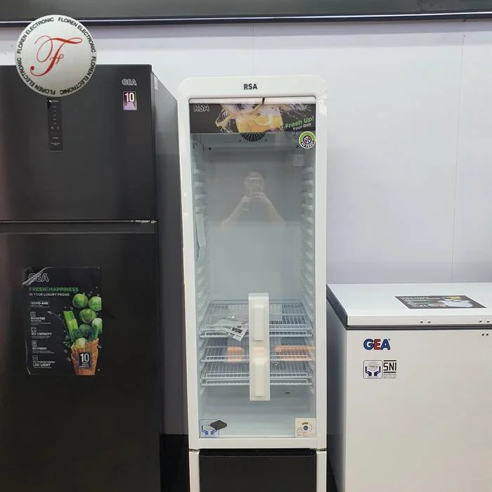 RSA SHOWCASE RUBY280 RUBy 280 280 Liter Chiller NO FROST / Tidak Ada Bunga Es 5 Rak Kulkas Display BARANG BARU