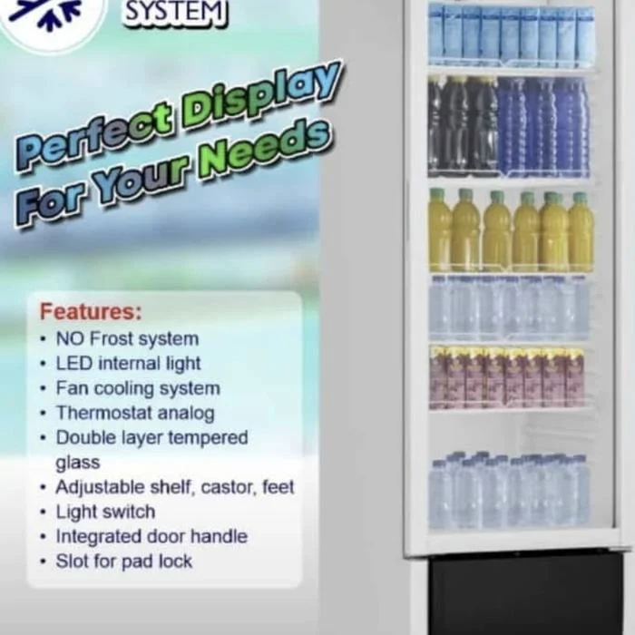 RSA SHOWCASE RUBY280 RUBy 280 280 Liter Chiller NO FROST / Tidak Ada Bunga Es 5 Rak Kulkas Display BARANG BARU