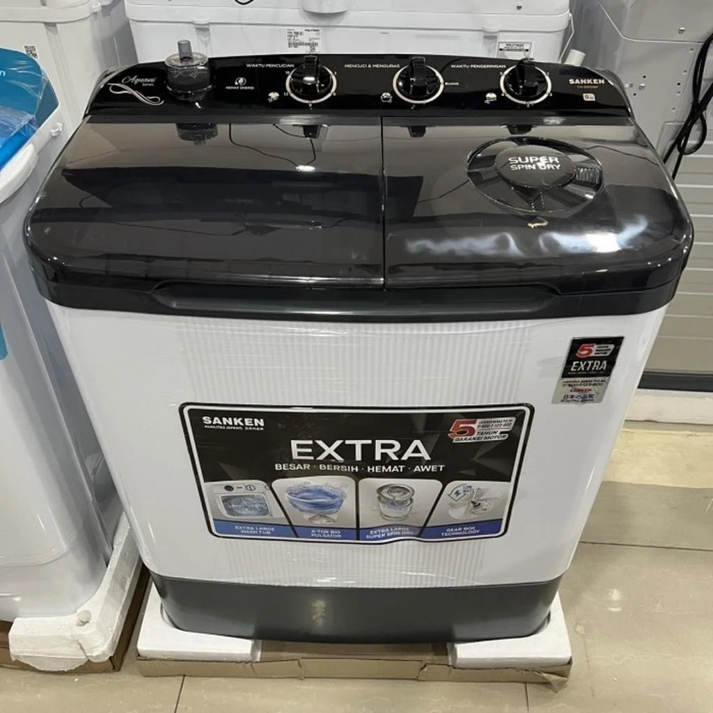 MESIN CUCI SANKEN TW 8900 BK 8KG 2 TABUNG TW8900BK X-TOR