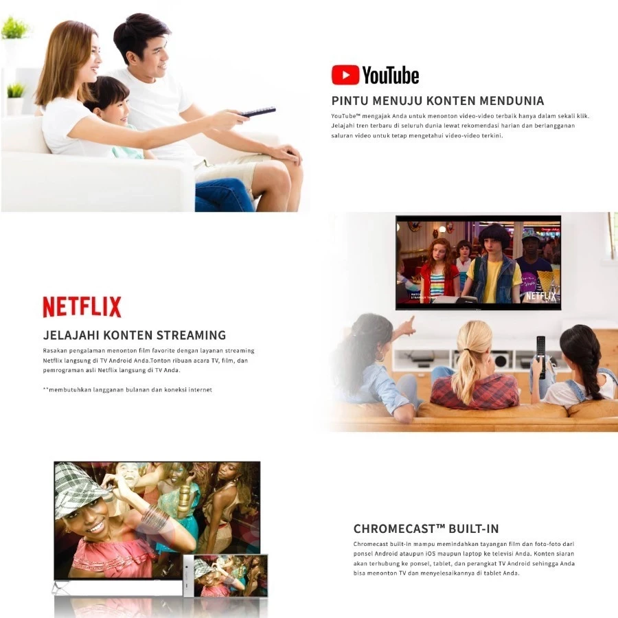 TV SHARP SMART GOOGLE TV 43 INCH 2TC 43GH3000 Sharp LED TV 2K 43 Inch Google TV 2T-C43GH3000