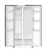 MODENA Kulkas RF4670SABK Side By Side Black Glass 467 Liter Inverter Series