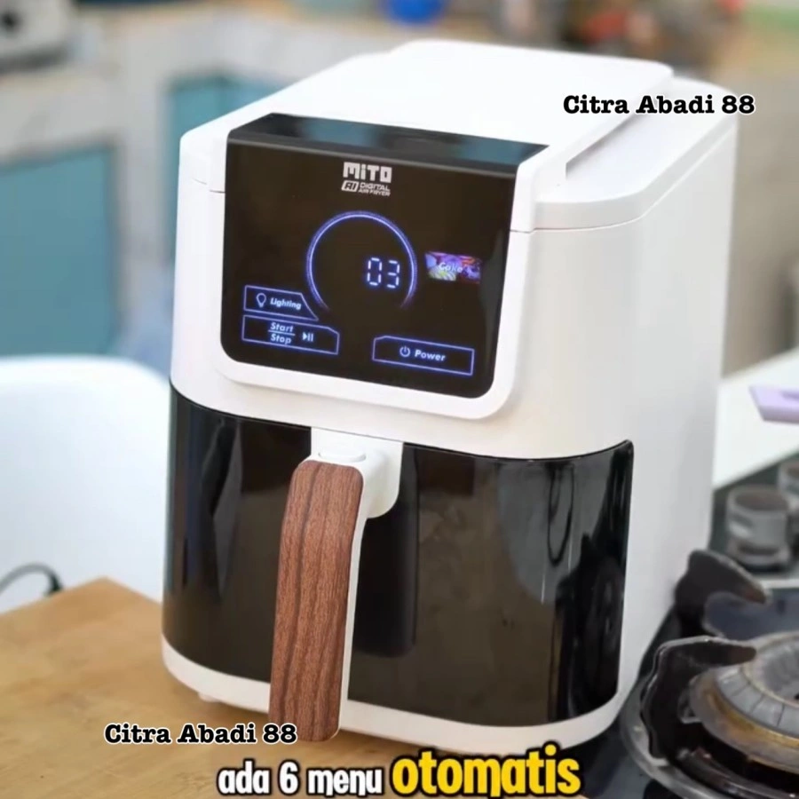 NEW AIR FRYER MITO AF6 MITO Air Fryer Smart AI-Fryer Digital, Low Watt, 5L Semi Transparan Touch Screen LED