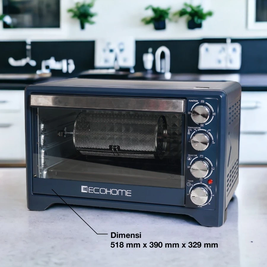 Oven Listrik Ecohome 38 Liter Bonus Air Fryer Basket