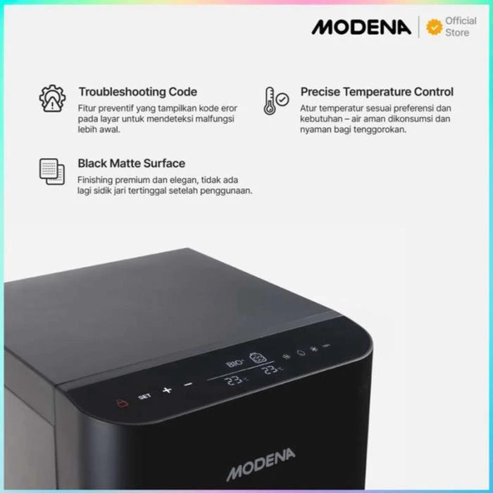 Modena dispenser DD 4117 BNBK / Dispenser Galon Bawah Touch Screen Modena