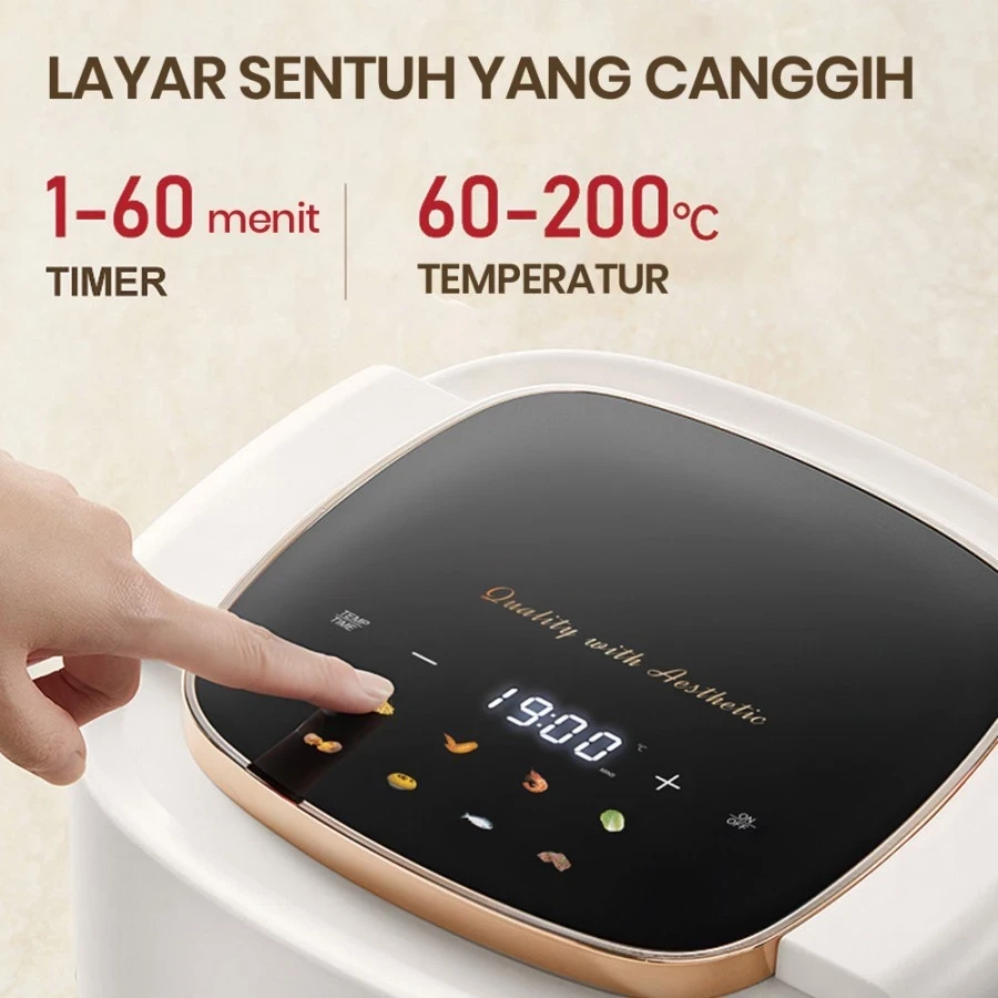 Air Fryer Mecoo TRANSPARAN Digital 650 Low Watt 5L SNI Hemat Listrik