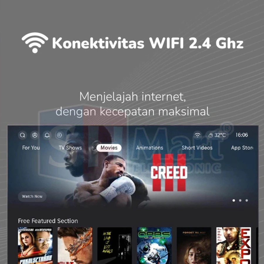 MITO Smart LED TV 4366 43 Inch Full HD - OS Coolita 2.1 netflix youtube smart lengkap