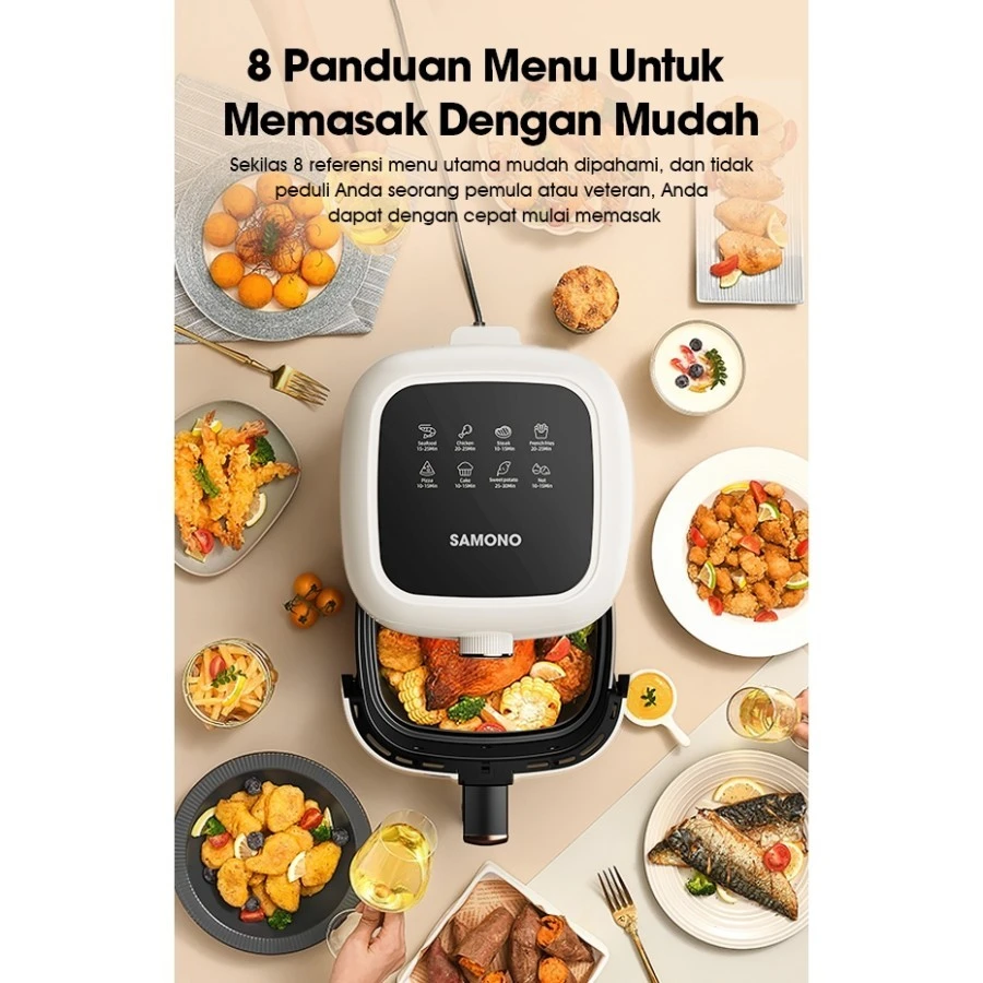 Air Fryer SAMONO 3.5 Liter Hemat Daya 600 Watt Penggorengan Tanpa Minyak SW-AFW35