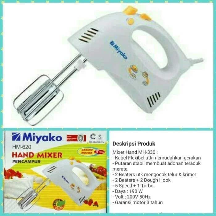 MIYAKO HAND MIXER HM 620 - MIXER TANGAN MIYAKO HM620