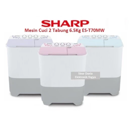 MESIN CUCI SHARP EST 70 MW 7 KG 2 TABUNG 70MW 7KG PURE MAGIC LOW
