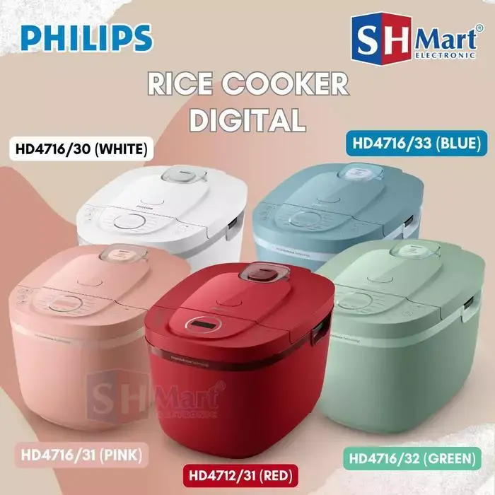 MAGIC COM PHILIPS RICE COOKER DIGITAL HD 4712 HD4712 1,8Liter 12menu 16 menu fresh defense technology bakuhasenki