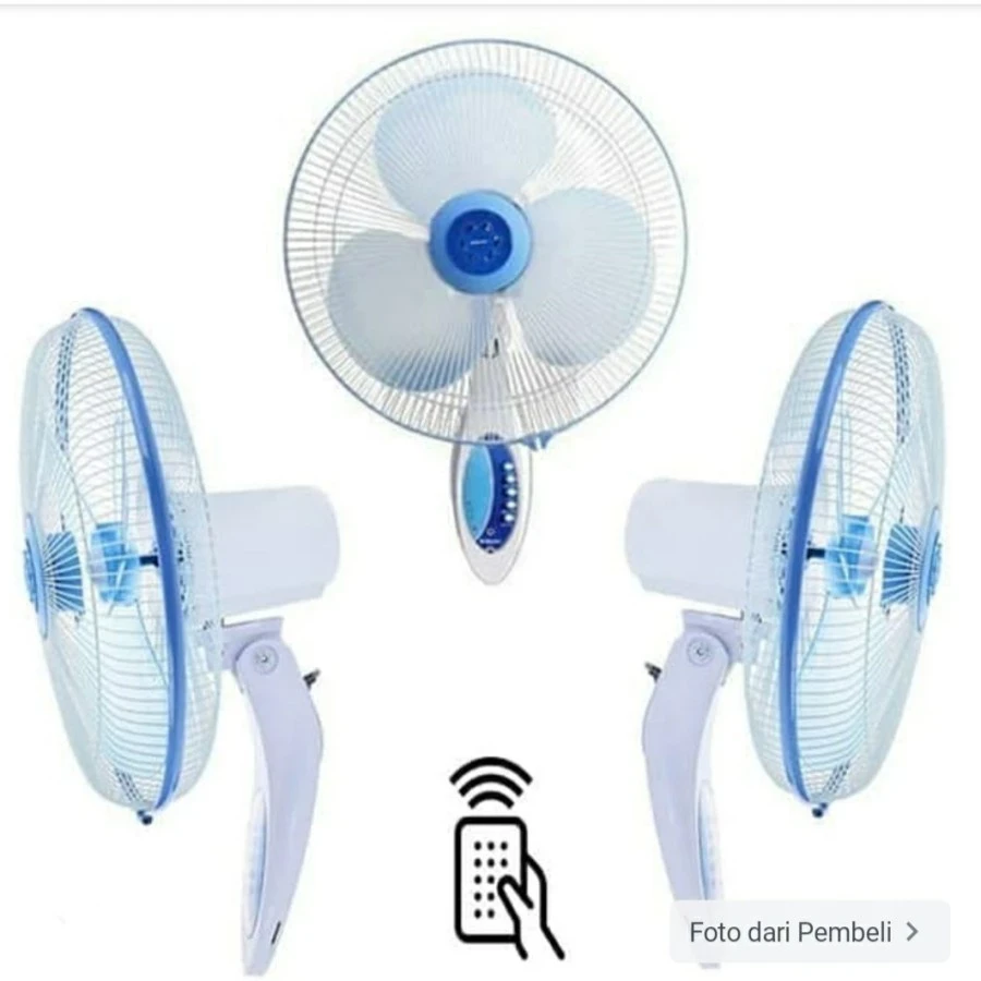 Kipas Angin WALLFAN Miyako KAW 1689 RC 1689RC 16 Inch Remote