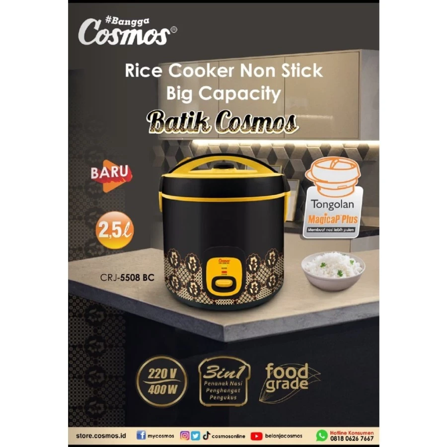 Rice Cooker Cosmos CRJ5508 CRJ-5508 CRJ 5508 BC 2,5LITER