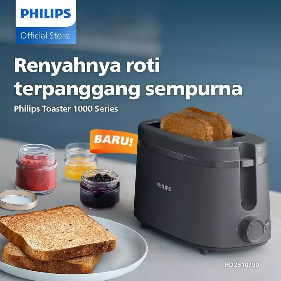 Philips Toaster LONCAT  with Sandwich Rack HD-2510 HD2510 grey