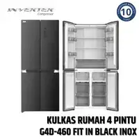 Kulkas 4 Pintu Side By Side INVERTER GEA G4D-460 INOX G4D 460 inverter SILVER