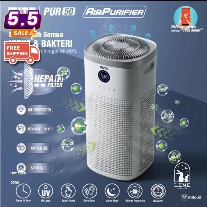 AIR PURIFIER MITO PENJERNIH UDARA PUR 50 PUR-50 PUR50 50-60M2