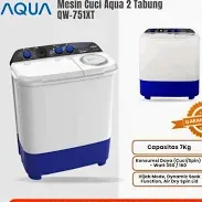 Mesin Cuci 2 tabung manual 7KG AQUA QW751XT QW 751XT / QW761XT QW 7011HT