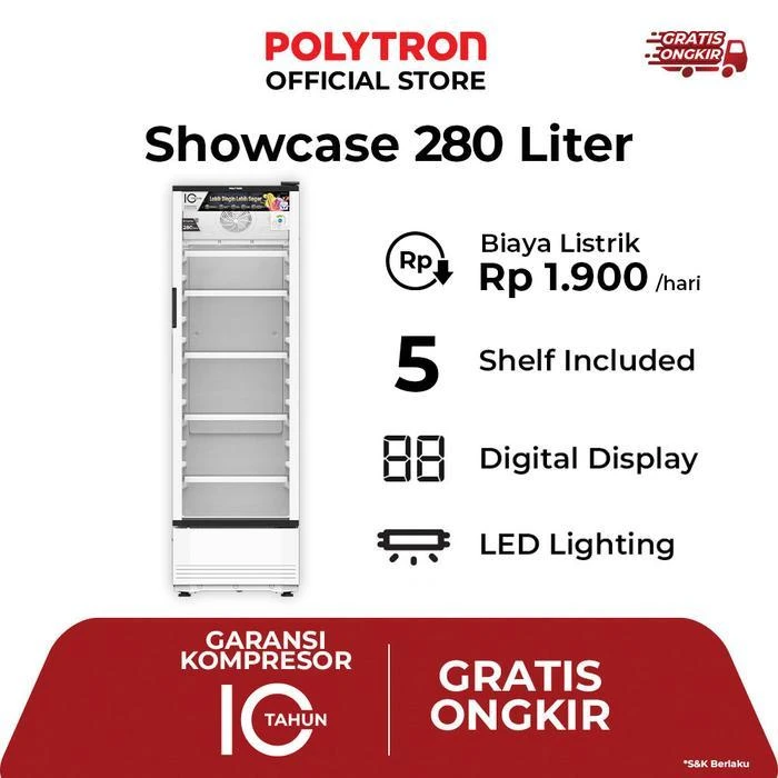 SHOWCASE POLYTRON SCN230 SCN 2800 scn-280 230liter 5rak