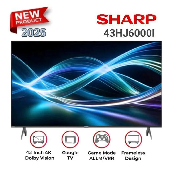 SHARP LED TV 43 Inch GOOGLE Android 4T-C43HJ6000 / 4TC 43hj6000 GOOGLE TV 4K UHD