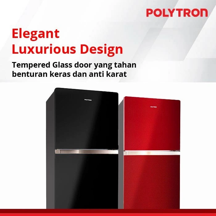 POLYTRON Kulkas 2 Pintu Belleza JUMBO 220 Liter PRW 23MN PRW23MN prw-23MN R