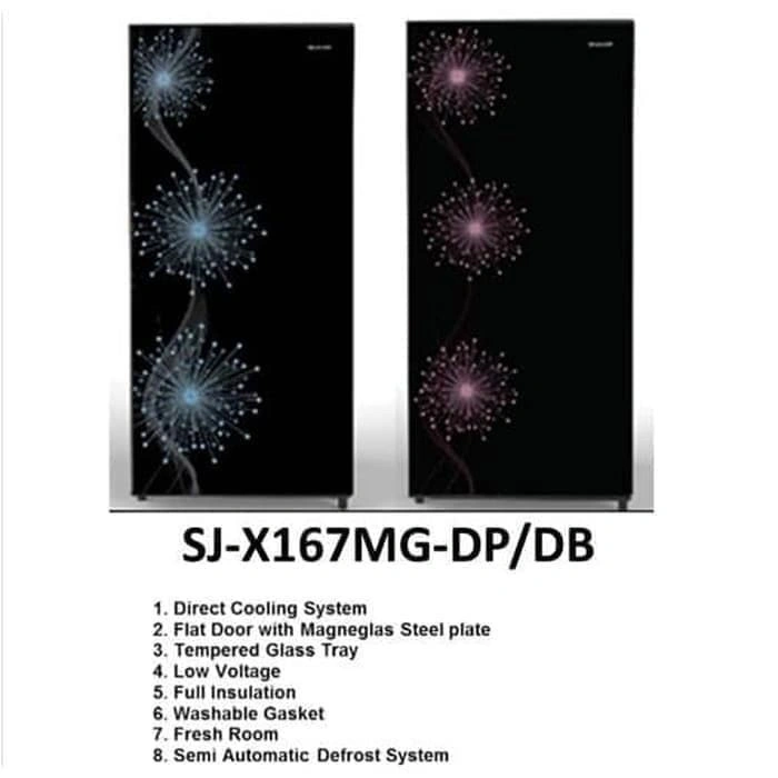 KULKAS SHARP 1PINTU SJX167MG SJX-167MG dp/ db DANDELION