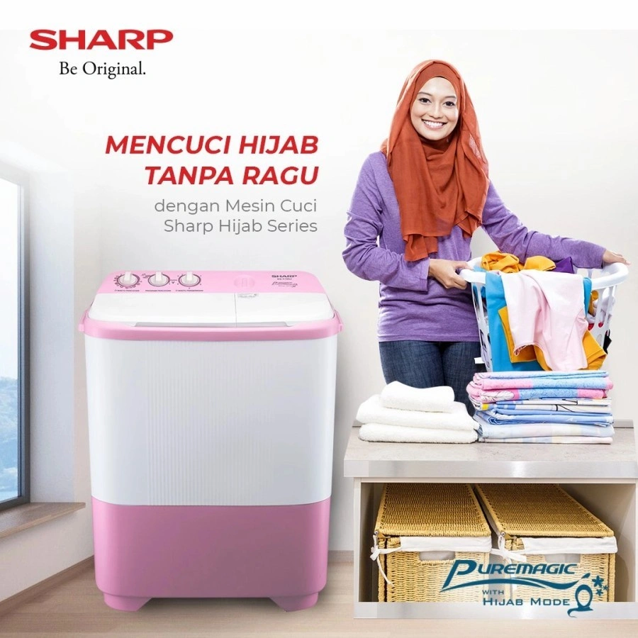 MESIN CUCI SHARP EST79SJ EST-79SJ 79sj HIJAB 7,5KG
