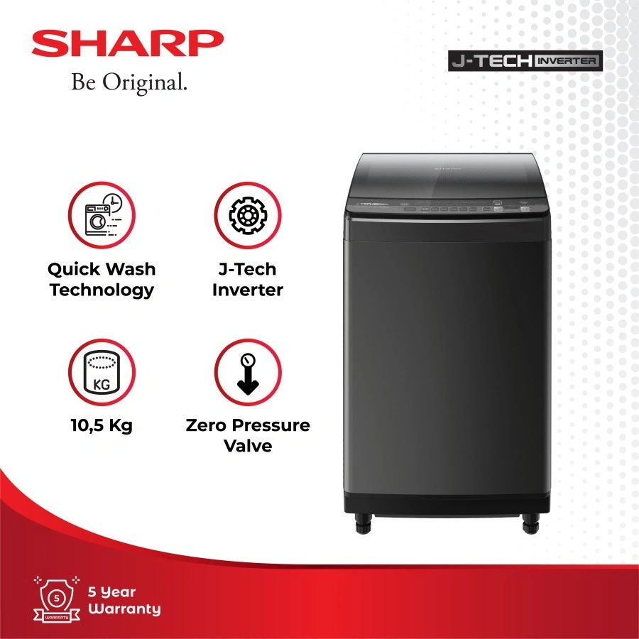 MESIN CUCI AUTO SHARP 9,5KG ESM9500XT ESM 9500XT