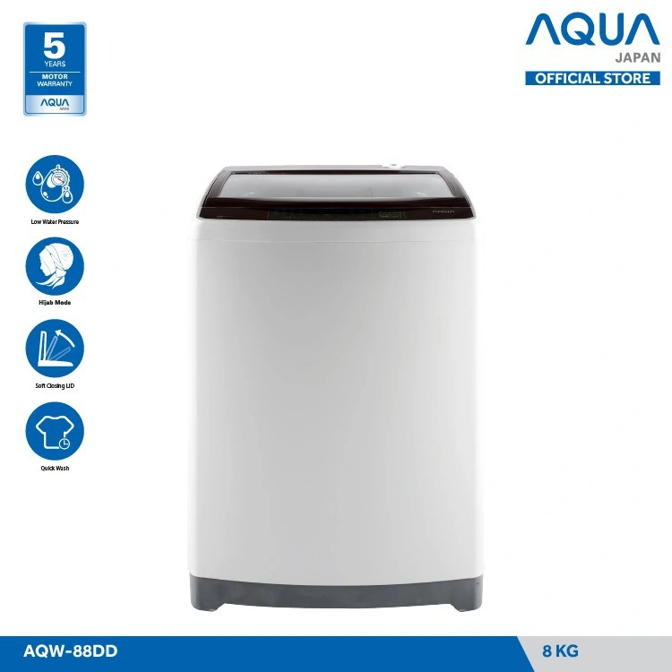 MESIN CUCI AUTO TOP LOADING 8KG AQUA SANYO AQW 88Dd AQW88DD 89dd