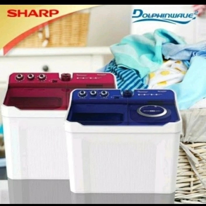 MESIN CUCI SHARP EST1290WA EST-1290 WA DOLPHINWAVE 12KG