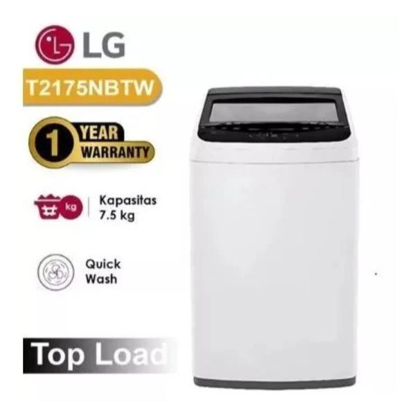 Mesin Cuci LG T-2175NBTM Top loading 7.5kg T2175NBTM T2175 NBTM 2175 7.5 kg Auto Top loading