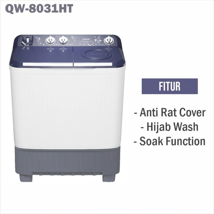 Mesin Cuci Aqua 8 KG QW-8031HT 8030HT hijab tutup bening